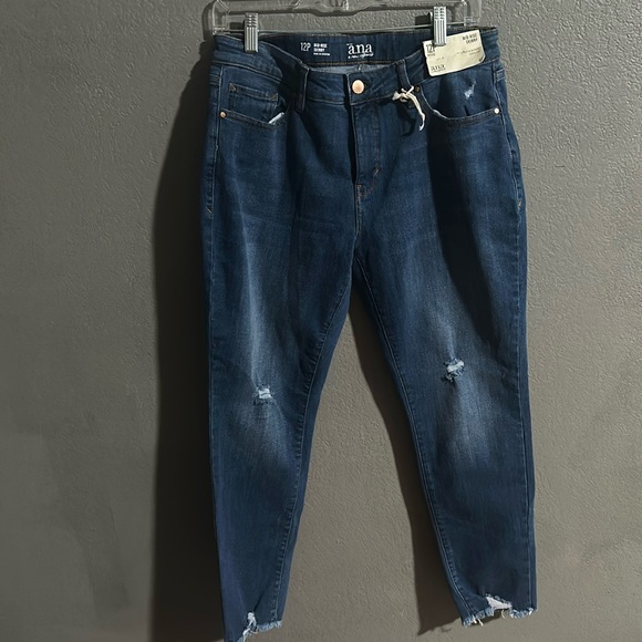 New with tag 12P mid rise skinny cropped stretch jean in blue - Picture 2 of 8